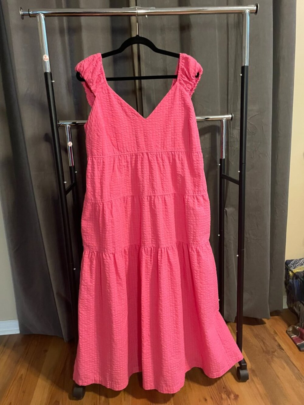 V-Neck Maxi Dress, Pink, US L